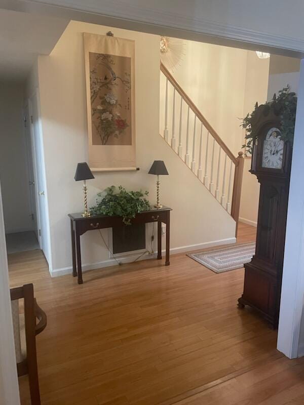 interior space with hardwood / wood-style floors