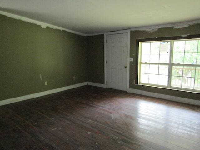 interior space with dark wood-type flooring