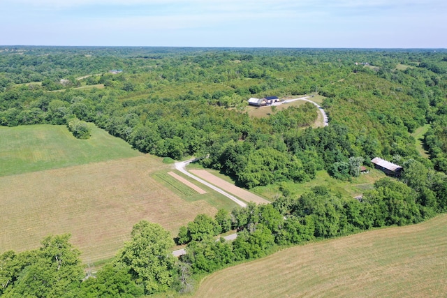 aerial view featuring a rural view