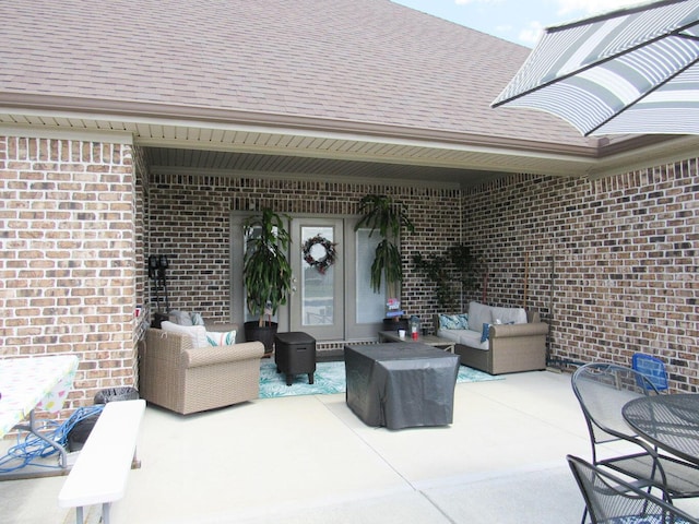 view of patio / terrace with an outdoor living space