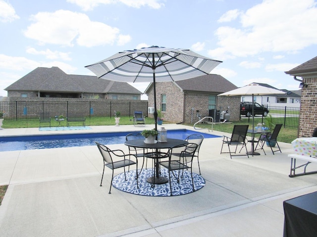 view of pool with fence, a patio, and a fenced in pool