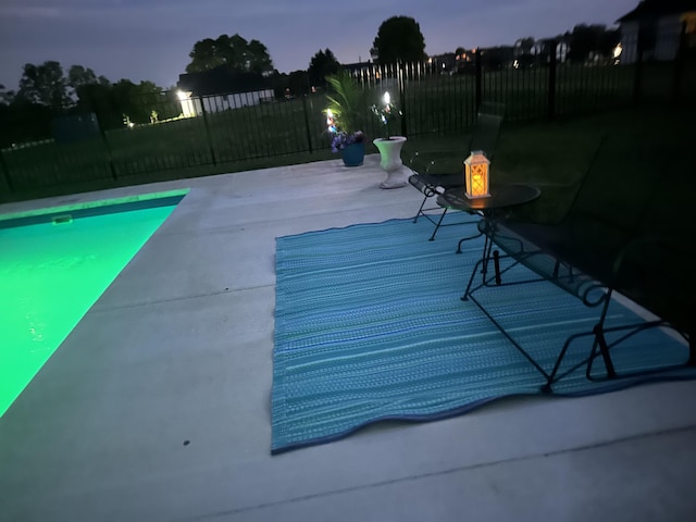 view of pool with fence, a patio, and a fenced in pool