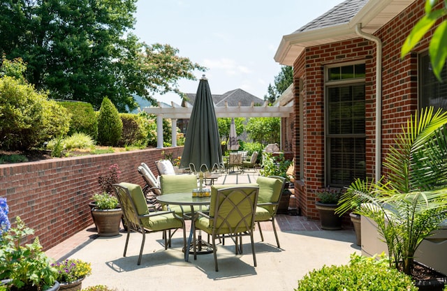 view of patio with a pergola