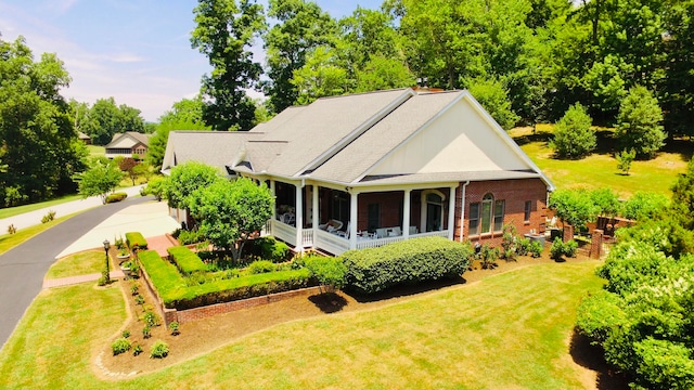 exterior space with a front lawn