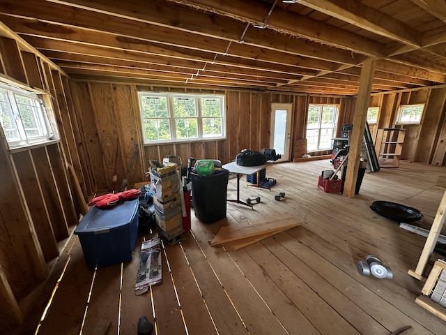 miscellaneous room featuring dark hardwood / wood-style flooring and plenty of natural light