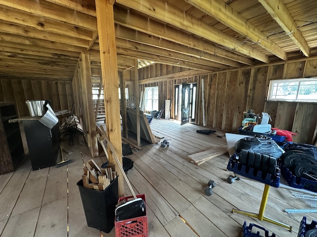 miscellaneous room featuring hardwood / wood-style floors