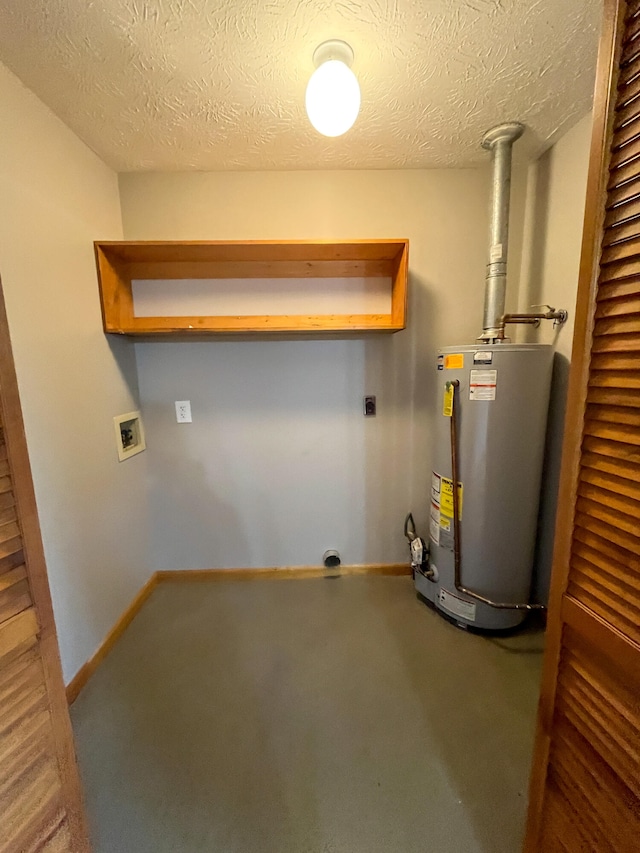 utility room featuring water heater