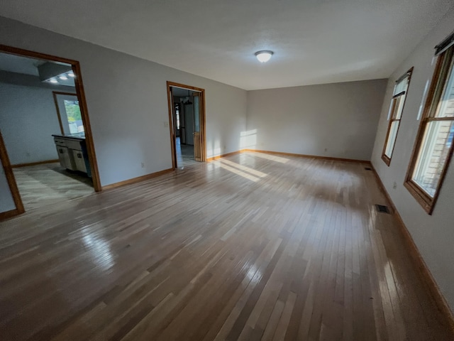 empty room featuring wood-type flooring