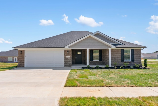 ranch-style home featuring a garage