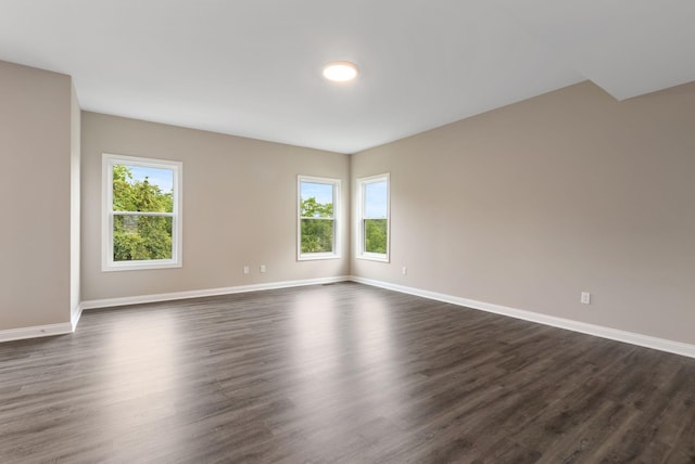 empty room featuring dark wood-type flooring