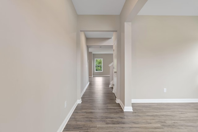 hall featuring wood-type flooring