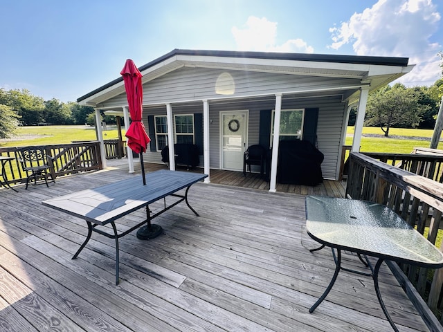 deck with grilling area