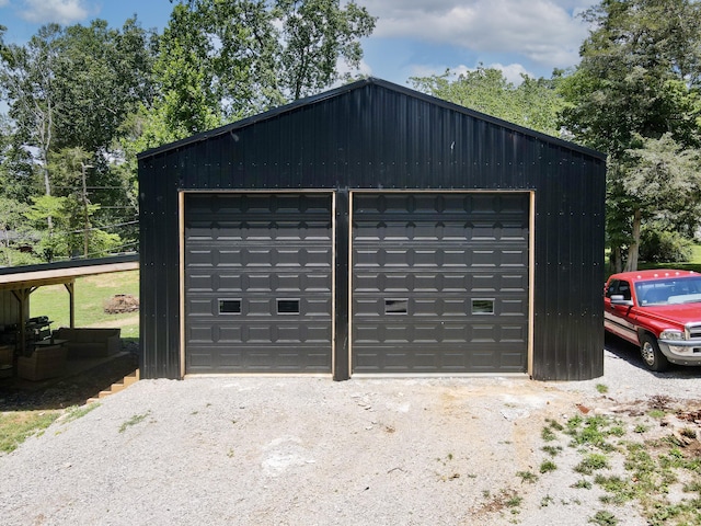 view of garage