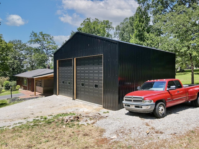 view of garage