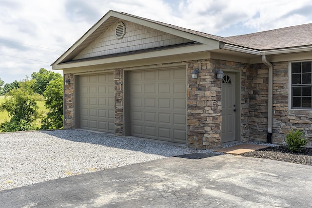 view of garage