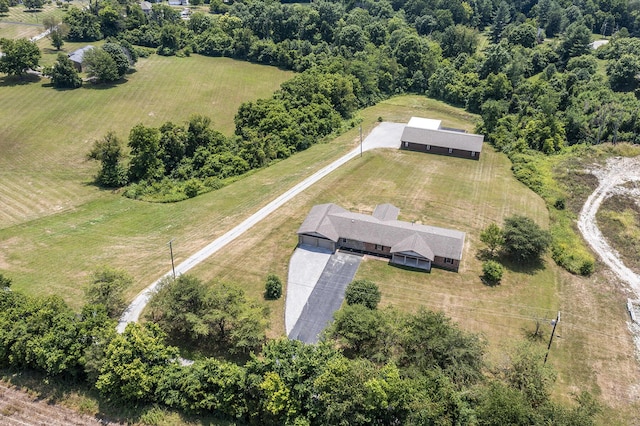 drone / aerial view featuring a rural view