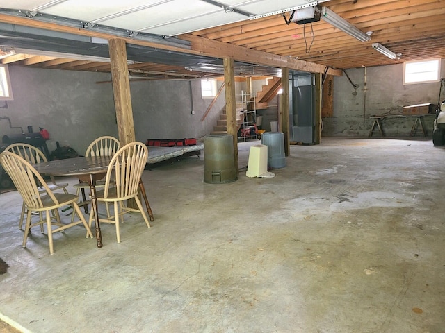 basement featuring plenty of natural light