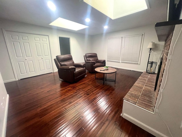 living area featuring dark hardwood / wood-style flooring