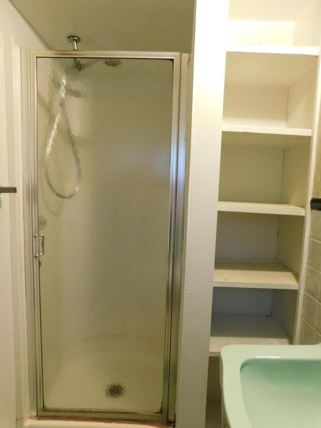 full bathroom featuring a shower stall