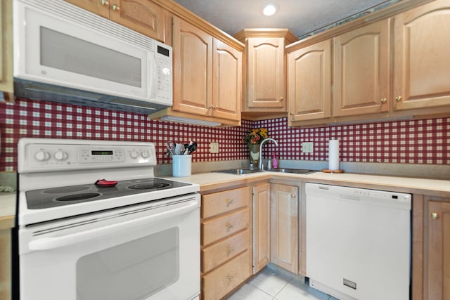 37-2 Woodson Bend Resort, Bronston, KY 42518 - kitchen featuring white appliances, light countertops, a sink, and light brown cabinets