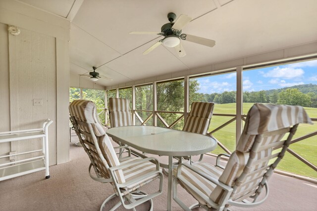 37-2 Woodson Bend Resort, Bronston, KY 42518 - sunroom with a ceiling fan, a healthy amount of sunlight, and outdoor dining space