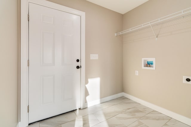 laundry room with washer hookup and electric dryer hookup