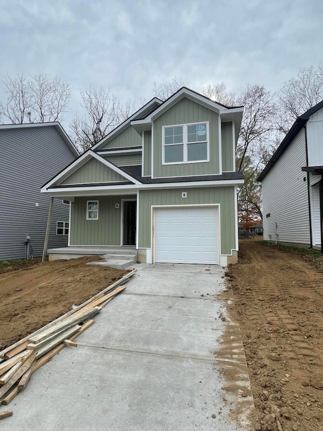 view of front of house with a garage