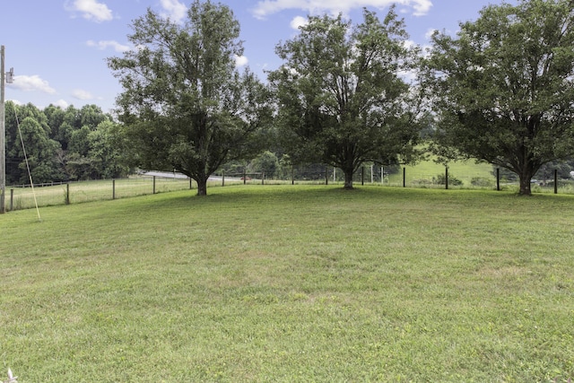 view of yard with a rural view