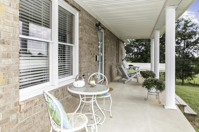 view of patio featuring covered porch