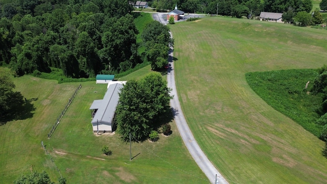 aerial view featuring a rural view