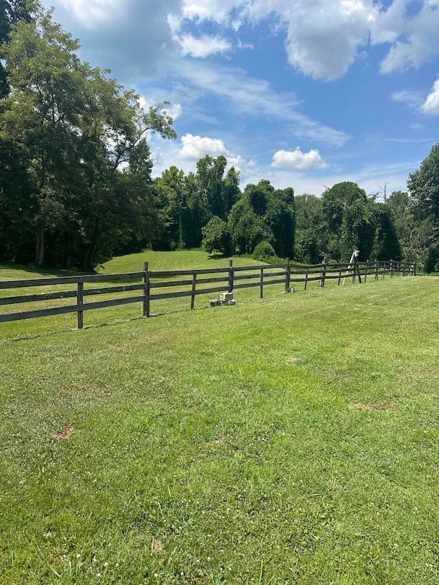 view of yard featuring a rural view