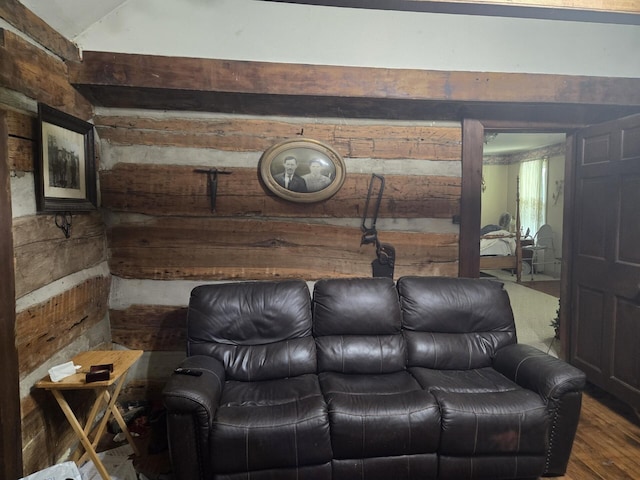 cinema room featuring wood finished floors