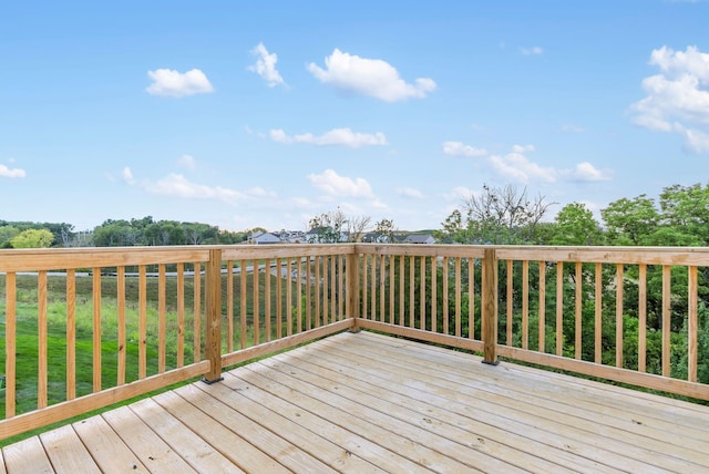 deck with a lawn