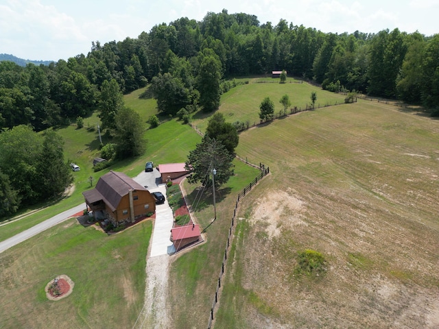 aerial view featuring a rural view