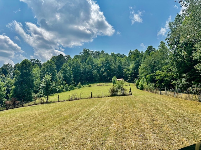 view of yard featuring a rural view