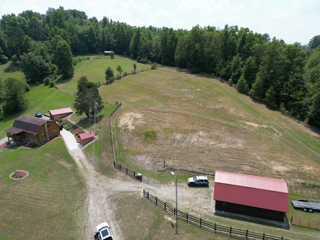 drone / aerial view with a rural view