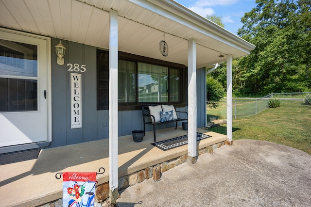 view of patio featuring covered porch