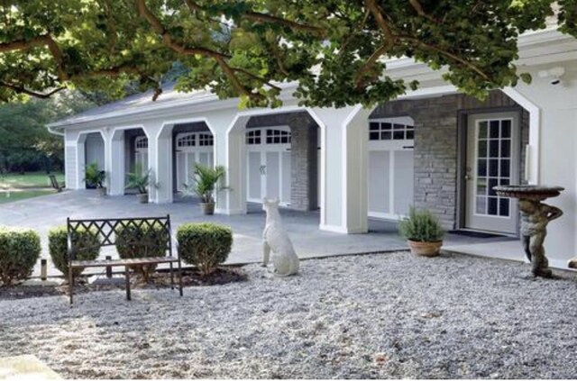 property entrance with french doors