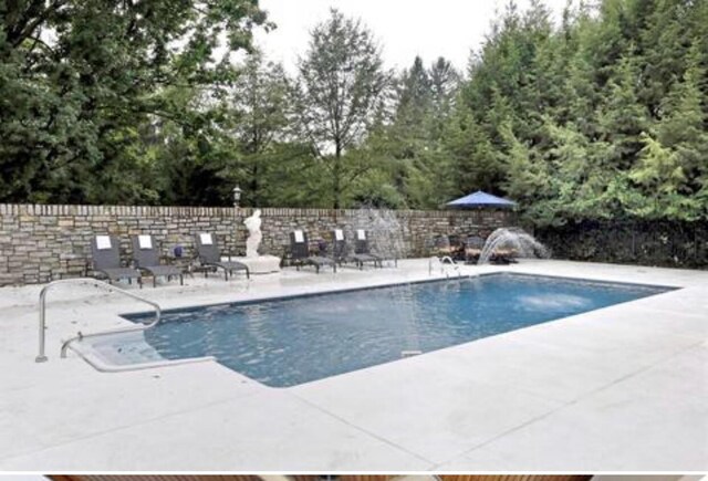 view of swimming pool featuring a patio