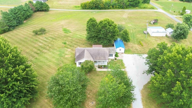 drone / aerial view featuring a rural view