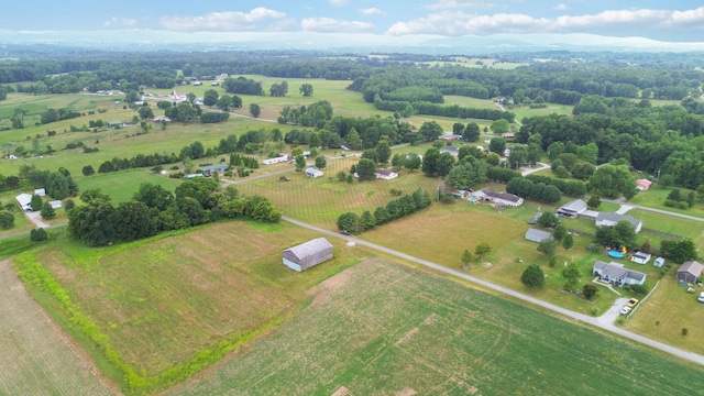 aerial view with a rural view