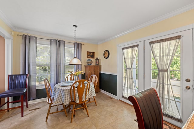 983 Short Town Rd, Liberty, KY 42539 - dining area with visible vents, ornamental molding, and light tile patterned floors