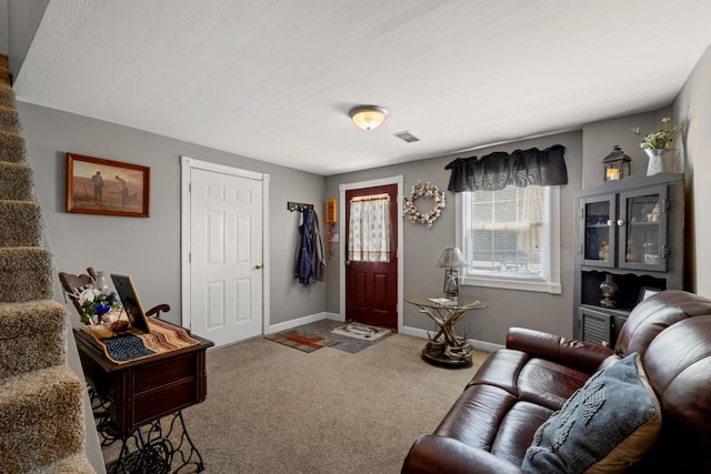 983 Short Town Rd, Liberty, KY 42539 - living area with carpet flooring, baseboards, and visible vents