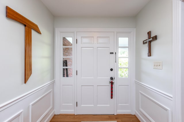 foyer featuring light hardwood / wood-style floors