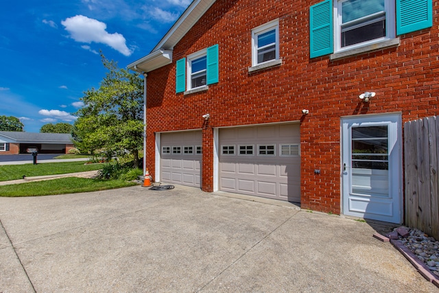 view of garage