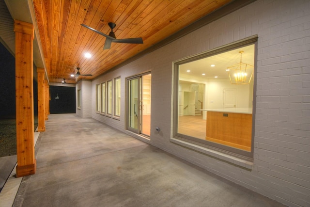 view of patio with ceiling fan