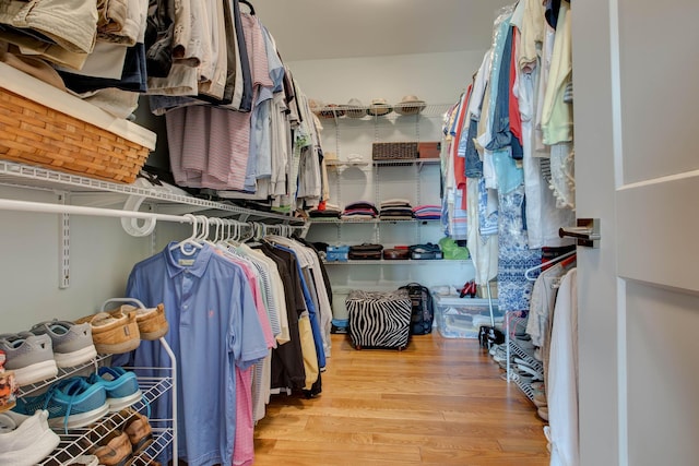 spacious closet with wood finished floors