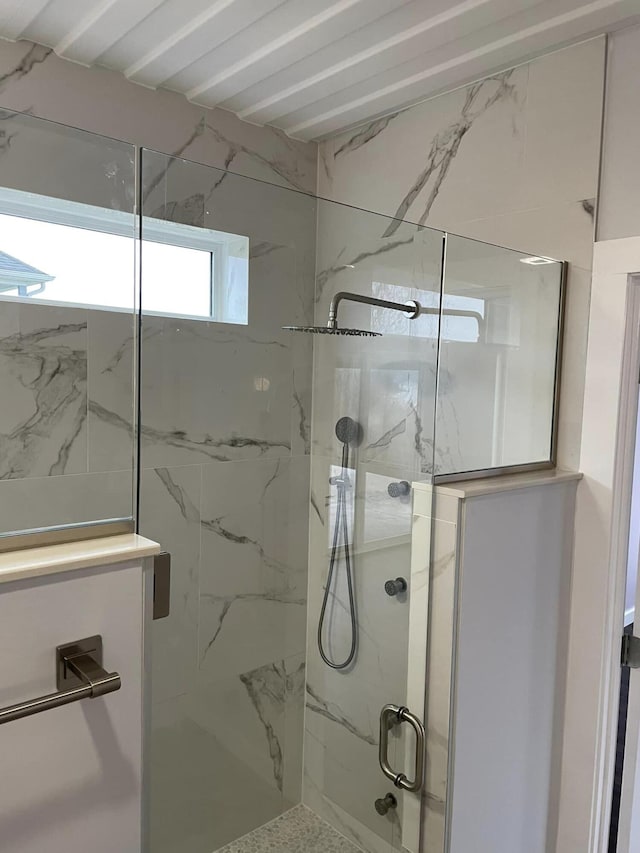 bathroom with walk in shower