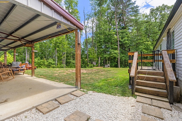 view of yard with a patio