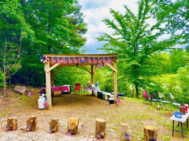 view of yard with a gazebo